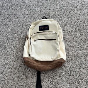 JanSport Cream and Brown Backpack